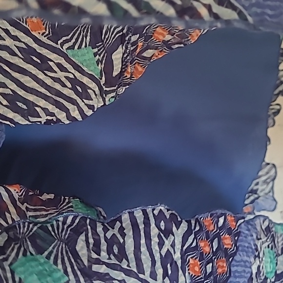 NEW Blue Green Patterned Accordian Pleated Midi Skirt Size 4P Ruby Rd - Picture 3 of 5